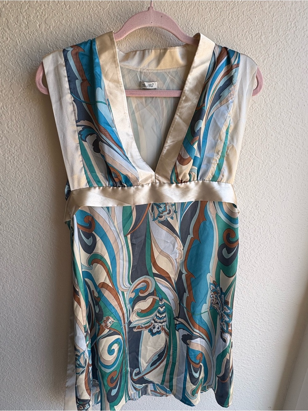 Y2K Miss Me| Satin Multicolor Mini Dress | S - Picture 2 of 7